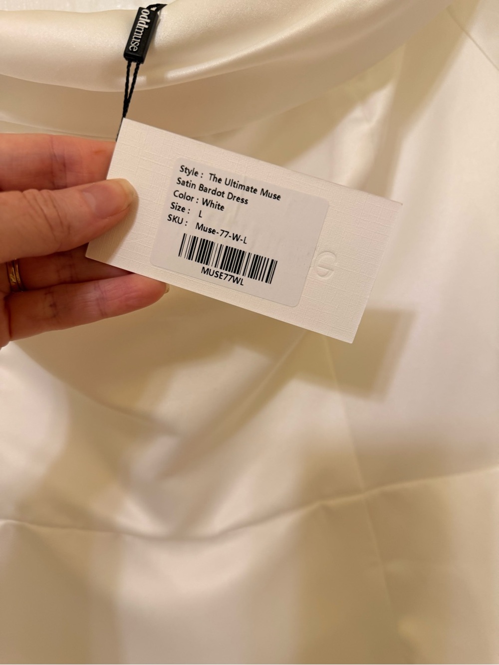 Off-Shoulder White Mini Dress - Picture 7 of 8